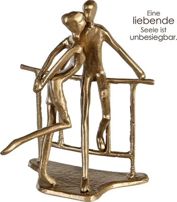 Productafbeelding van Casablanca designsculptuur, romantisch, goudkleurig.Hoogte: 17 cmBreedte: 13 cmDiepte: 10 cmArtikelnummer: 74915