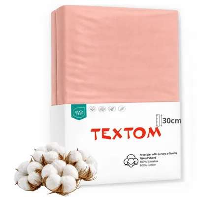 Produktbild von TEXTOM Jersey Spannbettlaken 100% Baumwolle 160x200 cm Rosa für Matratzen bis 30 cm Steghöhe