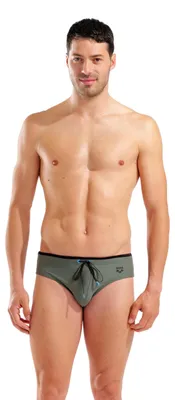 Productafbeelding van Arena heren zwemshorts, effen model, slip, groen-zwart, maat 44 EU