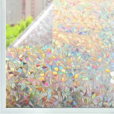 Zdjęcie produktu dla Folia okienna 3D, efekt tęczy, samoprzylepna, 45x300 cm, do łazienki