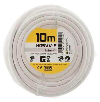 Image de Câble d'alimentation Ho5VV-F, 2 x 1, blanc, 10m