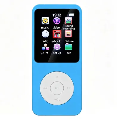 Produktbild von ZELURXX MP3-Player Bluetooth 5.0, HiFi-Audio, 1,8-Zoll-LCD, USB-C, TF-Karte bis 128 GB, FM-Radio und Aufnahme, Hellblau