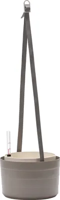 Image de PLASTIA s.r.o. Pot suspendu à arrosage automatique (jardinière) Berberis 26 cm, taupe et ivoire