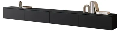 Produktbild von MIRJAN24 TV-Lowboard Detroit D300, Stilvoll TV-Tisch, 4 Türen, Modern Wohnzimmer (Schwarzer Graphit)