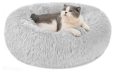 Image de Lit pour chien en forme de donut, en peluche