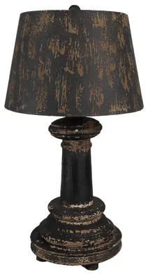 Obrázek produktu pro Stolní lampa Clayre & Eef Ø 35x64 cm Černé dřevo
