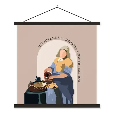 Produktbild von MuchoWow® Textilposter Milchmädchen - Rosa - Alte Meister 40x40 cm mit schwarzem Rahmen - Fotos