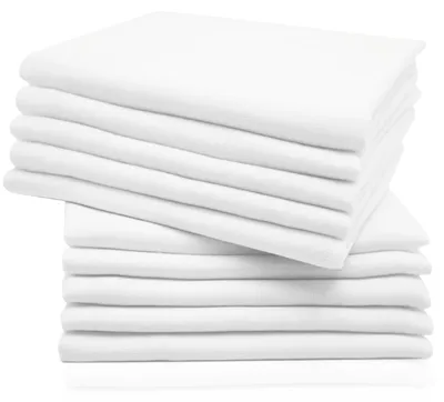 Produktbild von 10er Set Spucktücher, 100% Baumwolle, 70x70 cm, weiß