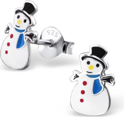 Produktbild von Ohrstecker für Kinder: Silber Ohrringe Schneemann