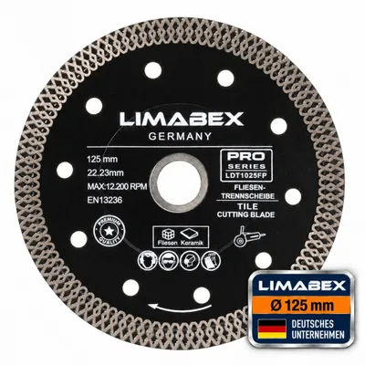 Produktbild von Diamanttrennscheibe 125 mm Feinsteinzeug Fliesen Keramik Diamantscheibe PRO Series