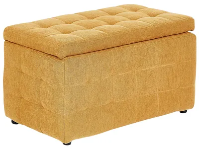 Produktbild von BELIANI Hocker Gelb Stoff Rechteckig mit Stauraum Deckel Steppung Modern Sitzbank Bettbank Fußbank Fußhocker Schemel Schlafzimmer Wohnzimmer Flur