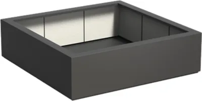 Produktbild von Adezz Pflanzgefäß Carrez mit Boden Fiberglas Pflanzkübel Blumenkübel schwarz