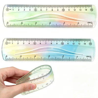 Immagine prodotto di Set di 2 righelli flessibili, 15 cm, infrangibili e pieghevoli