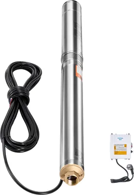 Produktbild von SucceBuy Tiefbrunnen-Tauchpumpe, 550 W, 230 V, 210 Fuß Förderhöhe, 65 l/min Durchfluss, Edelstahl-Wasserpumpe mit 65,62 Fuß Kabel, externer Steuerkasten, für den industriellen und privaten Gebrauch