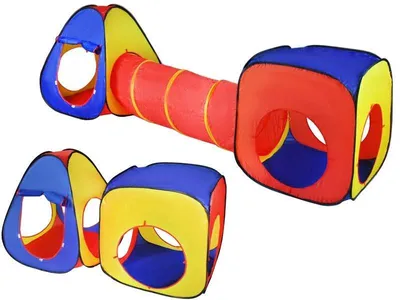 Produktbild von iso trade Pop Up Spielzelt mit Tunnel für Kinder - Zelt - Spielhaus - Tunnel - Spieltunnel - Krabbeltunnel - In einfacher Tragetasche