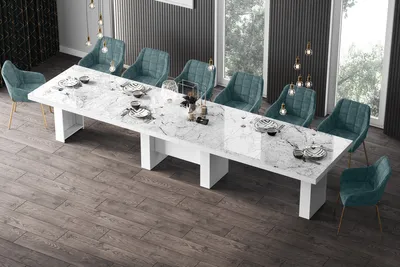Produktbild von Design Esstisch Tisch HLA-111 Hochglanz XXL ausziehbar 160 bis 400 cm