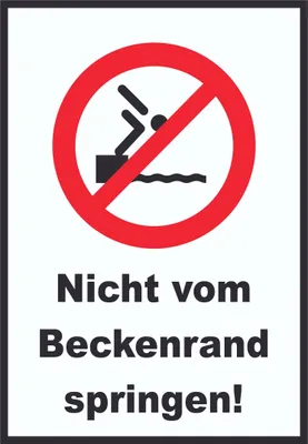 Produktbild von Nicht vom Beckenrand springen Schild A2 Rückseite selbstklebend