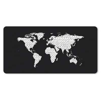 Produktbild von MuchoWow® Mauspad Mousepad Weltkarte - Weiß - Muster 60x30 cm - Mousepads - Maus Mat - Pad - Mausunterlage - Nachhaltig