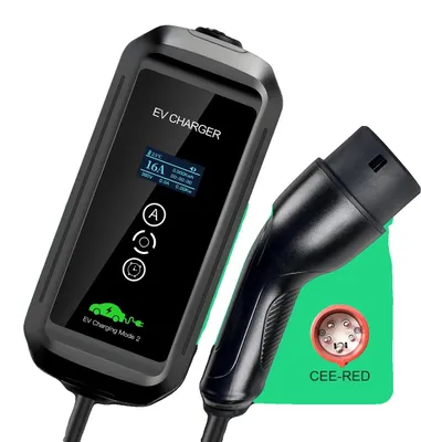Obrázok produktu pre Prenosná nabíjačka pre elektromobily, nastaviteľný prúd, dĺžka kábla 5 m, 11 kW 5 m, typ 2