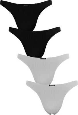 Produktbild von Fabio Farini - 4 Stück Herren Unterhosen - Männer Tangas aus atmungsaktiver Mikrofaser im sportlichen Look mit Karo-Muster