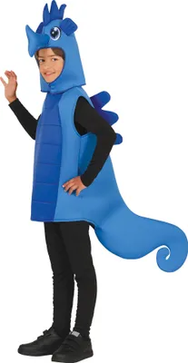 Produktbild von Meerestiere Kapuze Overall Blau Kinder Kostüm Seepferdchen Wasserwelt Fasching Spaß Ozean Abenteuer Tierwelt Fantasie Spielzeug Karneval Partyveranstaltung Vielfältiger Spaß, Größe: 110/116 Farbe: Blau