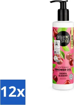 Obrázek produktu pro Organic Shop - Sprchový gel Cherry & Blueberry - osvěžující a hydratační - 280 ml - hodnotné balení - 12 kusů