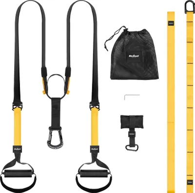 Immagine prodotto di Rebel RBA-3008-3 TRX P3-3 Sistema di allenamento con pesi in sospensione, nero e giallo