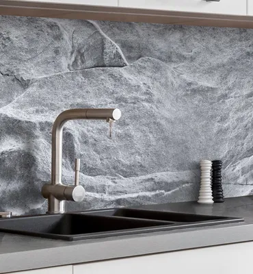 Produktbild von Küchenrückwand selbstklebend Steinwand grau Spritzschutz Folie 220 x 60cm