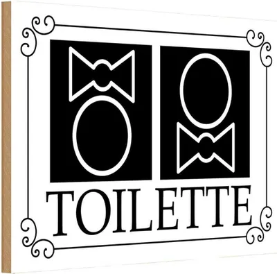 Produktbild von vianmo Holzschild 20x30 cm WC Piktogramm Toilette Warnschild Hinweisschild