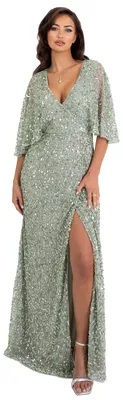 Produktbild von Maya Deluxe Damen Womens Maxi Dress Ladies Sequin Embellished Wrap A-Line Dress