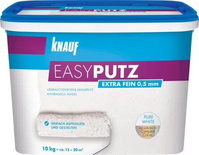 Produktbild von Knauf EasyPutz Streichputz 10 kg 0,5 mm extra fein schneeweiß