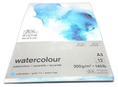 Produktbild von Winsor Newton Aquarellpapier Malbedarf Classic Block 12 Blatt A3 300 Gramm premium