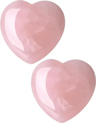 Produktbild von Allecto Premium - 2 Stück Rosenquarz Kristallstein für heilende Energie - Valentinstagsgeschenk - natürliche Reiki Edelstein