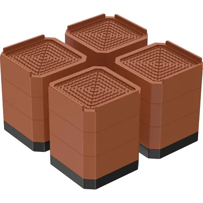 Produktbild von 4er Set Möbelfüße 3-Layer Abnehmbare Verstellbare Heavy-Duty Möbelerhöher 4 Zoll Quadratische Möbelerhöhung Möbel Höhe Extender für Sofa Tabelle Braun