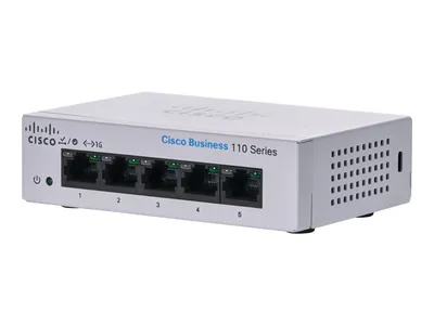 Produktbild von Cisco Business 110 Series 110-5T-D - Switch - unmanaged - 5 x 10/100/1000 - Desktop, an Rack montierbar, wandmontierbar - DC Power