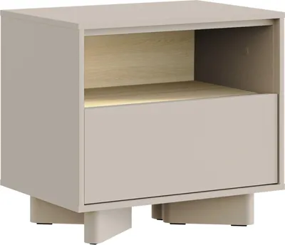Produktbild von Selsey Distria – Nachttisch mit Schublade Kaschmirgrau / Eichenholzoptik, 50 cm