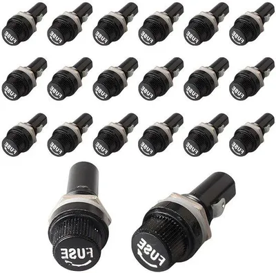Zdjęcie produktu dla Uchwyt bezpiecznika 5x30 mm, 10 A, 250 V, czarny, 20 sztuk