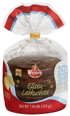 Zdjęcie produktu dla Wicklein Meisterstücke Elisen Gingerbread Chocolate Less Sugar 225g
