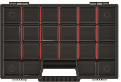 Obrázok produktu pre Plastový organizér 22 priehradiek NOR 290x195x35 červená