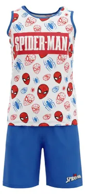Produktbild von Marvel Spiderman Kinder ärmellos Schlafanzug Pyjama Nachtwäsche 104 - 122 - Rot, 116