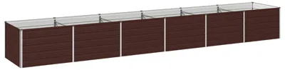 Productafbeelding van Verhoogde tuinbed in bruin, 480 x 80 x 55 cm, gemaakt van verzinkt staal