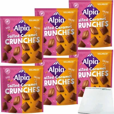 Produktbild von Alpia Salted Caramel Crunches 6er Pack (6x140g Beutel) + usy Block