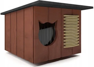 Produktbild von Katzenhaus outdoor Hütte Tik Höhle draußen winterfest isoliert Holz 56x47cm 8660