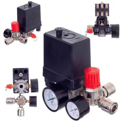Produktbild von Druckschalter Druckschalter-Reduzierer 400V Kompressor 2 Schnellverbinder