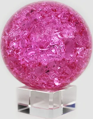 Produktbild von Glaskugel Effekt Kugel auf Sockel Vollglas Splittereffekt (pink)