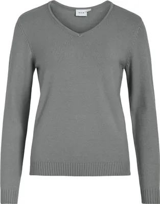 Produktbild von VILA Dünner Strickpullover Knitted Basic Stretch Sweater Langarm V-Neck VIRIL Größe: L