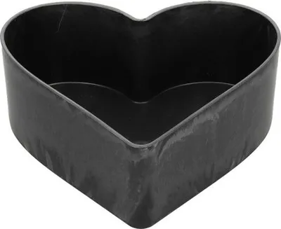 Produktbild von INNA-Glas Servierschale Herzform HAVIN aus Kunststoff, schwarz, 26x24x7,5cm - Deko Schale