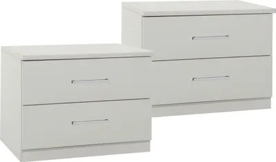 Produktbild von Nachtschrank >Anna< (2er-Set) in WEISS - 104x40x38cm (BxHxT)