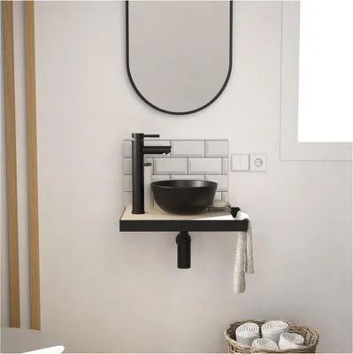 Produktbild von SOHO schmales Handwaschbecken + Waschbecken + Wasserhahn + Spiegel