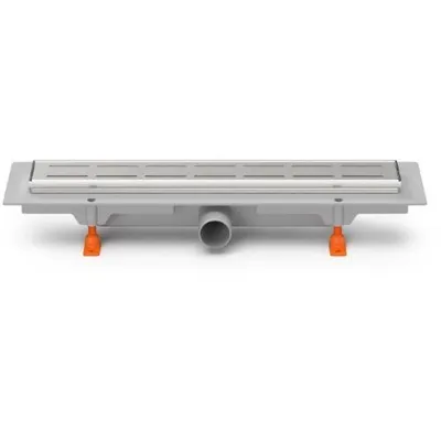 Productafbeelding van Lineaire douchebak, 850 mm, zijde D 40, model Classic, met roestvrijstalen frame en douchebak